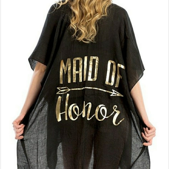 Maid of Honor Wedding Theme Beach Cover Up - Picture 1 of 8